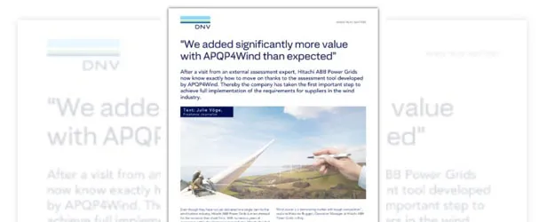 “We added significantly more value with APQP4Wind than expected”