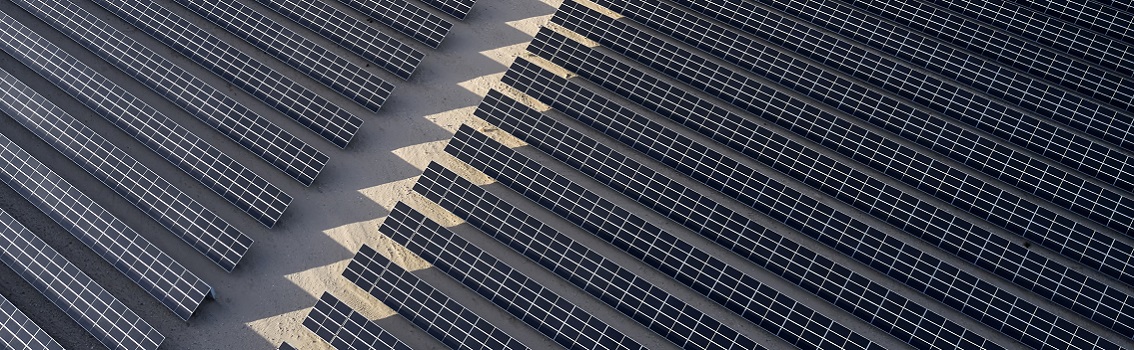 Solar farm seen from above