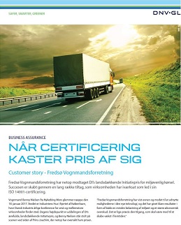 Fredsø Vognmandsforretning - Når certificering kaster pris af sig