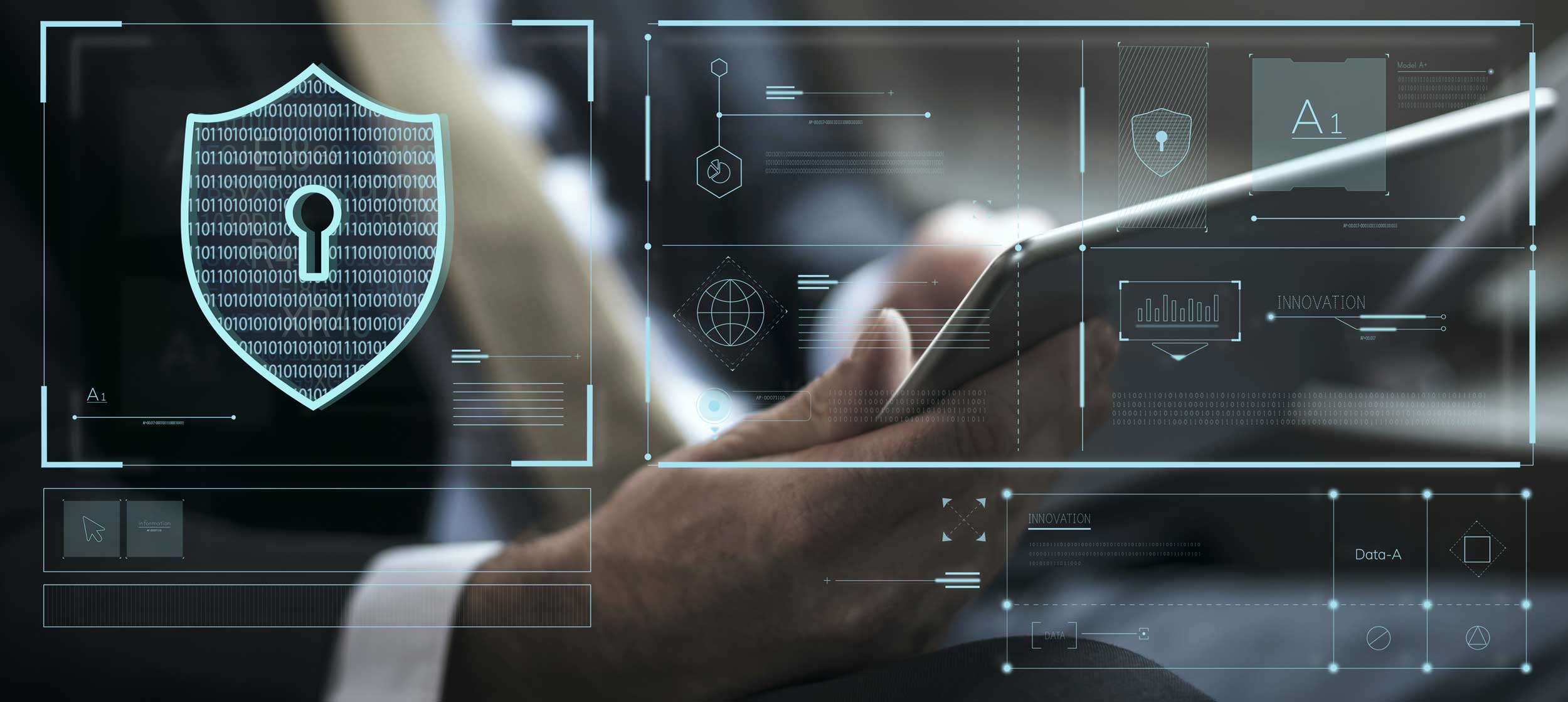 Person taster på en tablet