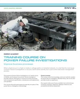 Training course Power Failure Investigations in T&D Systems