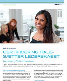 Vest Administrationen -Certificering italesætter lederskabet