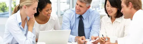 Business people discussing